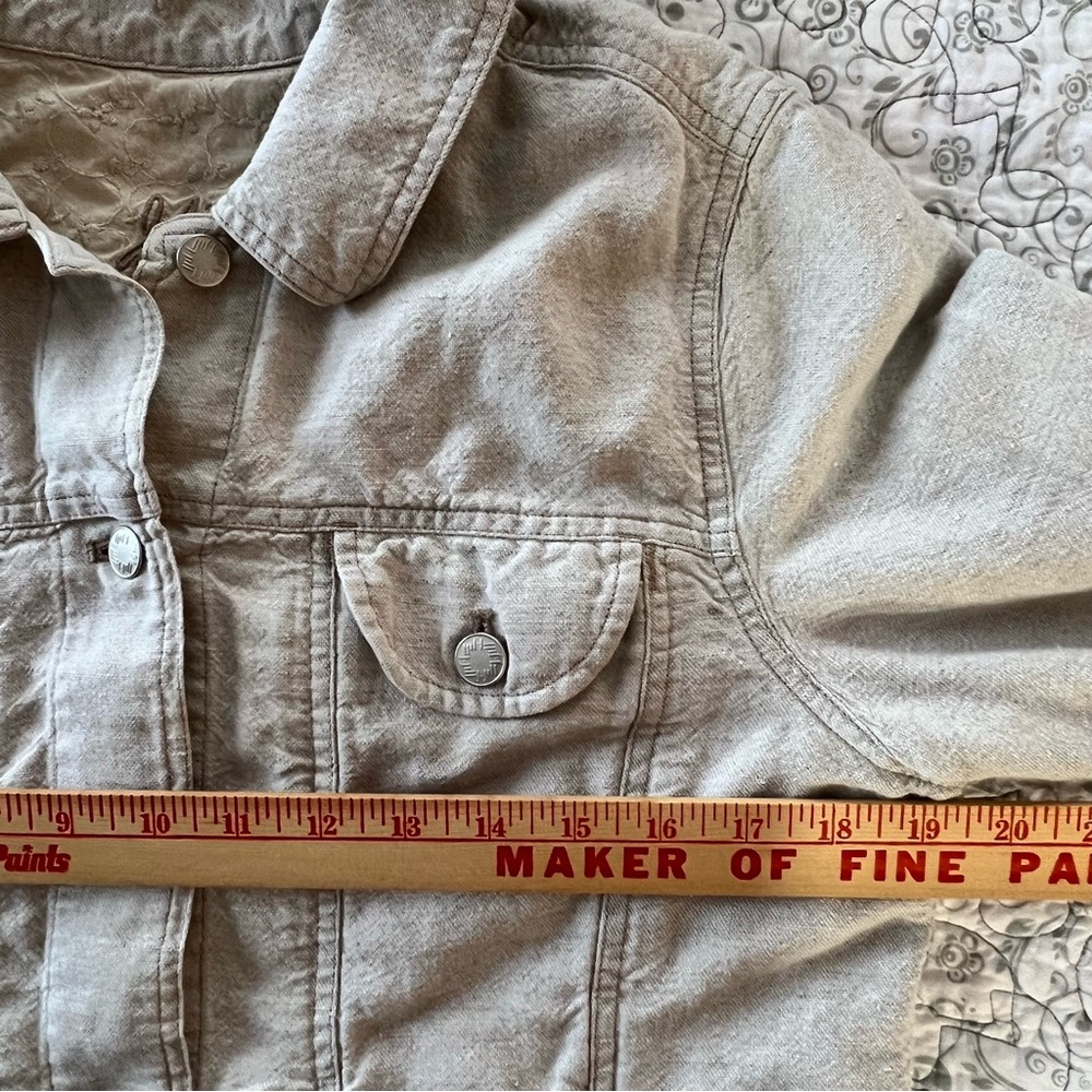 J. Jill Natural Linen/Cotton 4-Pocket Jacket Soft Luxury Sophisticated - Picture 6 of 8